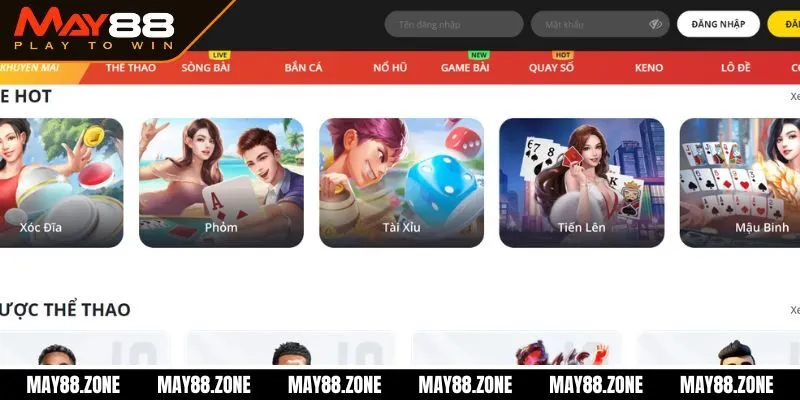 MAY88 - Link Bóng Đá Nhà Cái May88.Com Chính Thức 15 Kho game cá cược đa dạng