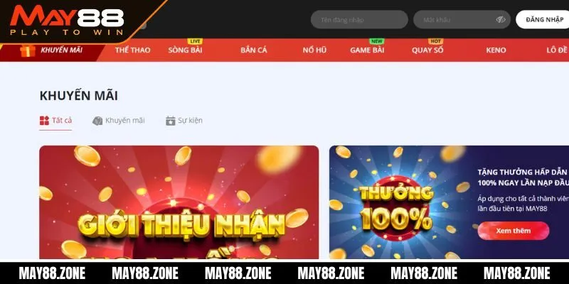 MAY88 - Link Bóng Đá Nhà Cái May88.Com Chính Thức 21 Khuyến mãi May88